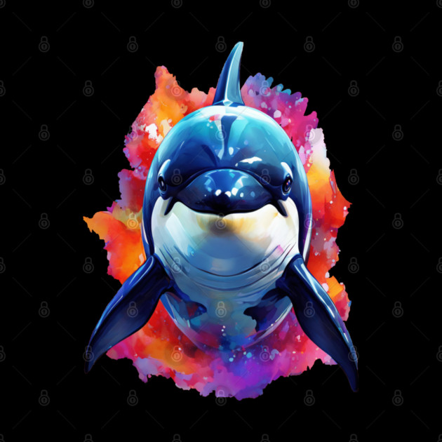Vibrant Painted Killer Whale by BirdsnStuff