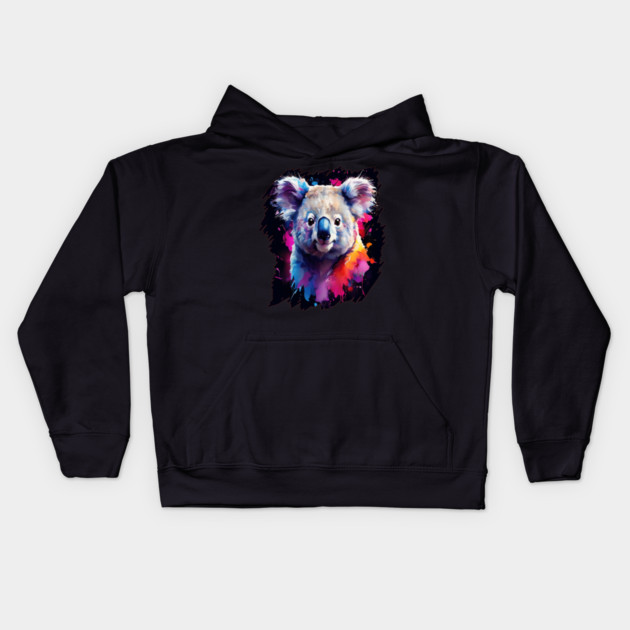 Cute Painted Kaola Bear Kids Hoodie by BirdsnStuff