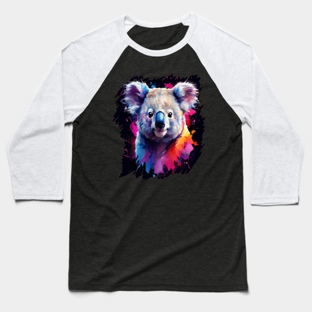Cute Painted Kaola Bear Baseball T-Shirt by BirdsnStuff