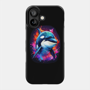 Vibrant Painted Killer Whale Phone Case