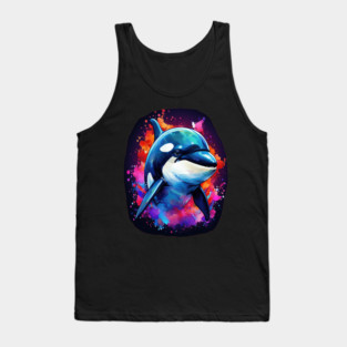Vibrant Painted Killer Whale Tank Top