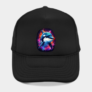 Vibrant Painted Killer Whale Hat