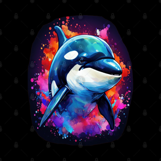 Vibrant Painted Killer Whale by BirdsnStuff