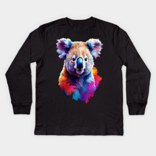 Cute Painted Kaola Bear Kids Long Sleeve T-Shirt