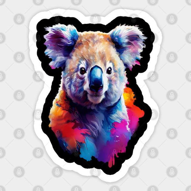 Cute Painted Kaola Bear Sticker by BirdsnStuff