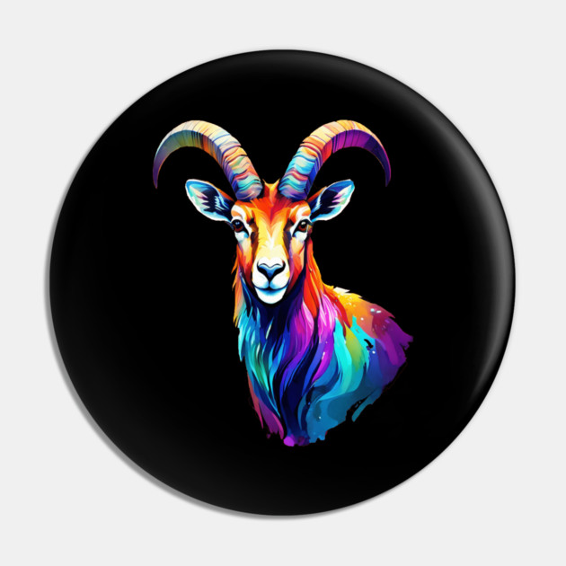 Watercolor Ibex Pin by BirdsnStuff