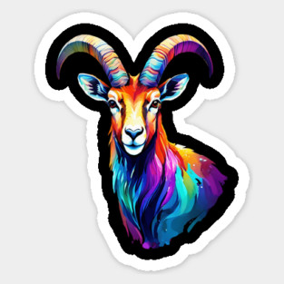 Watercolor Ibex Sticker
