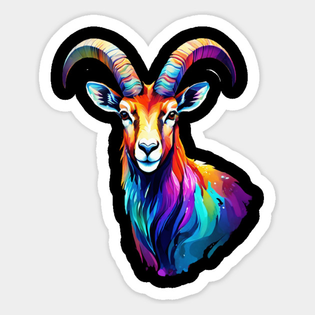 Watercolor Ibex Magnet by BirdsnStuff