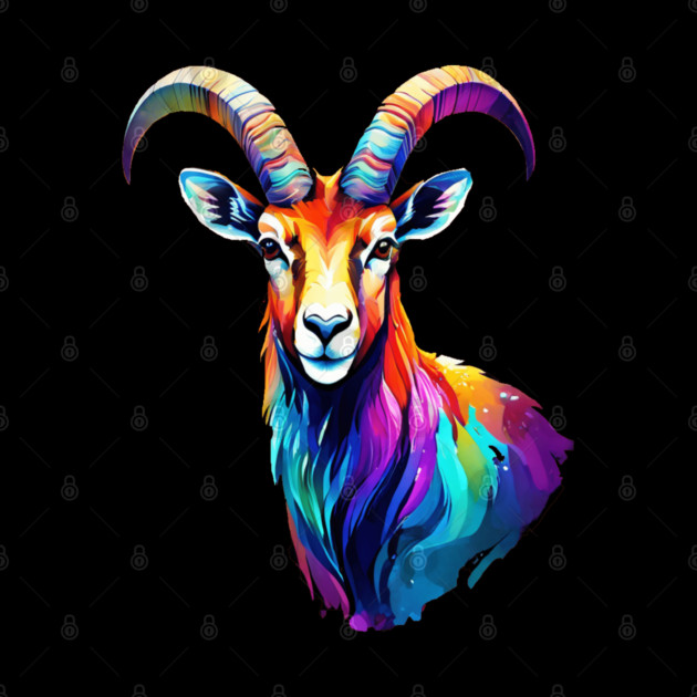 Watercolor Ibex by BirdsnStuff