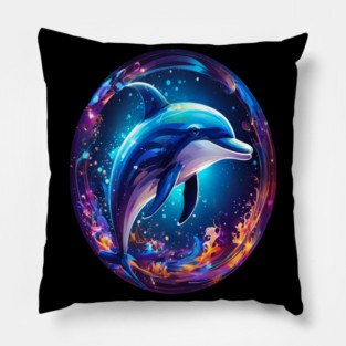Dolphin in a bubble Pillow
