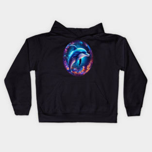 Dolphin in a bubble Kids Hoodie