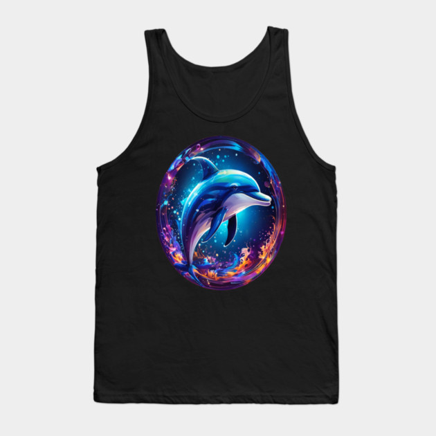 Dolphin in a bubble Tank Top by BirdsnStuff