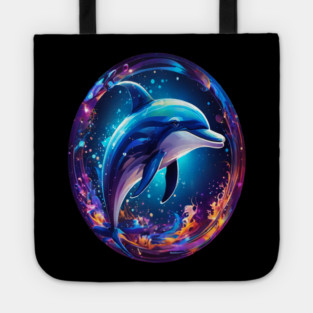 Dolphin in a bubble Tote