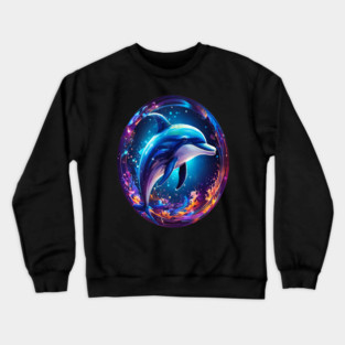 Dolphin in a bubble Crewneck Sweatshirt