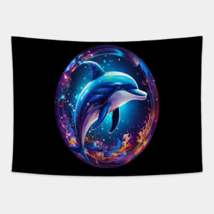 Dolphin in a bubble Tapestry