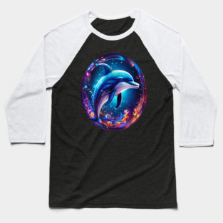 Dolphin in a bubble Baseball T-Shirt