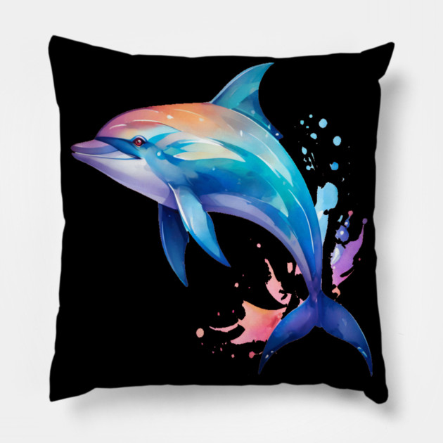 Splashin Dolphin Pillow by BirdsnStuff