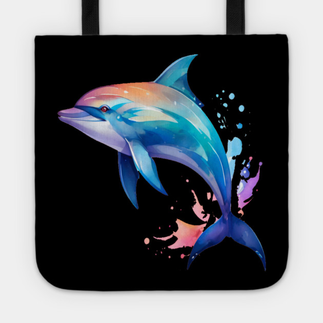 Splashin Dolphin Tote by BirdsnStuff