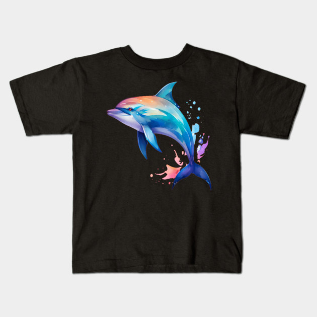 Splashin Dolphin Kids T-Shirt by BirdsnStuff