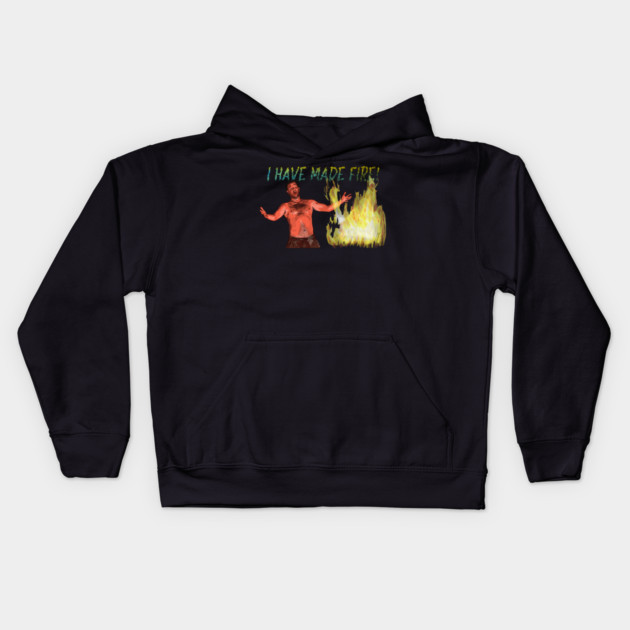 Castaway: I Have Made Fire! Kids Hoodie by 51Deesigns