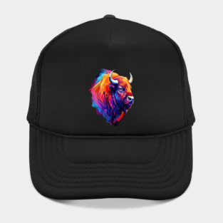 Painted Watercolor WIld Bison Hat