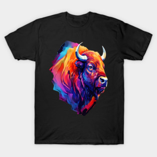 Painted Watercolor WIld Bison T-Shirt