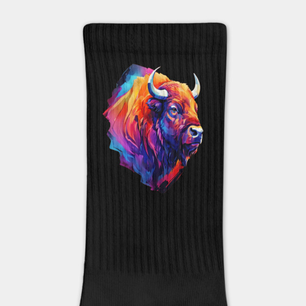 Painted Watercolor WIld Bison by BirdsnStuff