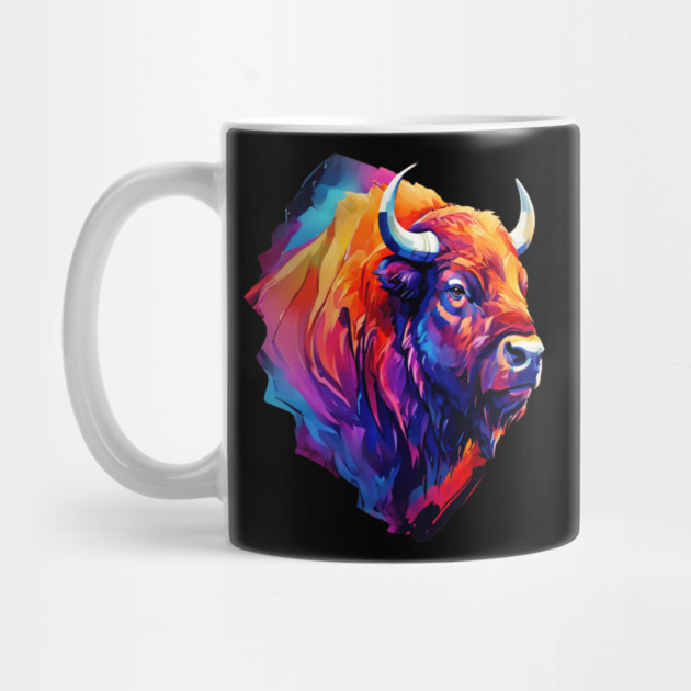 Painted Watercolor WIld Bison by BirdsnStuff