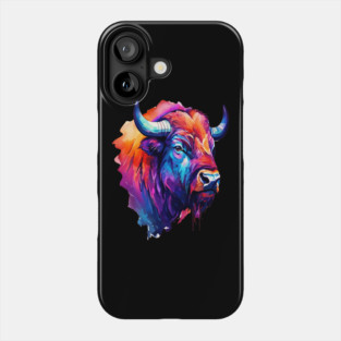 Painted Watercolor WIld Bison Phone Case
