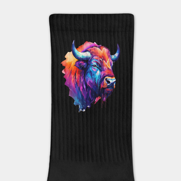 Painted Watercolor WIld Bison by BirdsnStuff