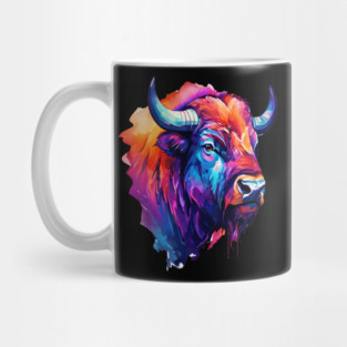 Painted Watercolor WIld Bison Mug