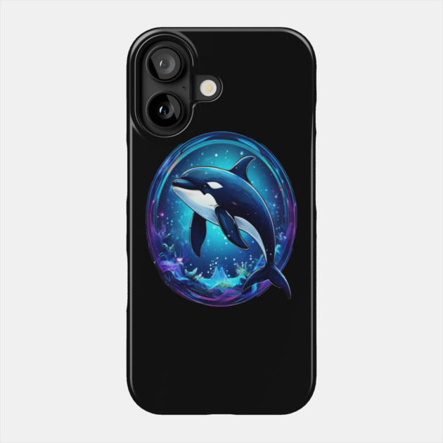 Cute Killer Whale In a Bubble Phone Case by BirdsnStuff
