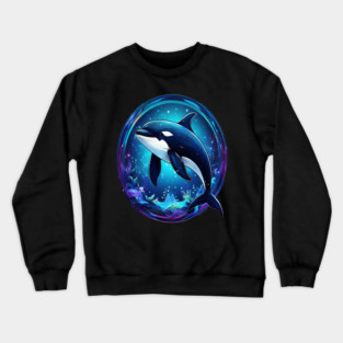 Cute Killer Whale In a Bubble Crewneck Sweatshirt