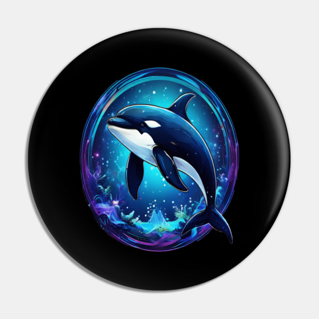 Cute Killer Whale In a Bubble Pin by BirdsnStuff