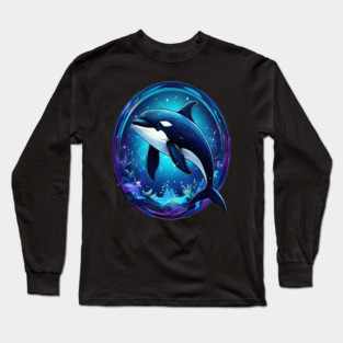 Cute Killer Whale In a Bubble Long Sleeve T-Shirt