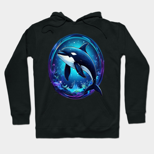 Cute Killer Whale In a Bubble Hoodie by BirdsnStuff