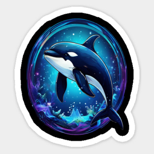 Cute Killer Whale In a Bubble Sticker