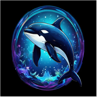 Cute Killer Whale In a Bubble Posters and Art