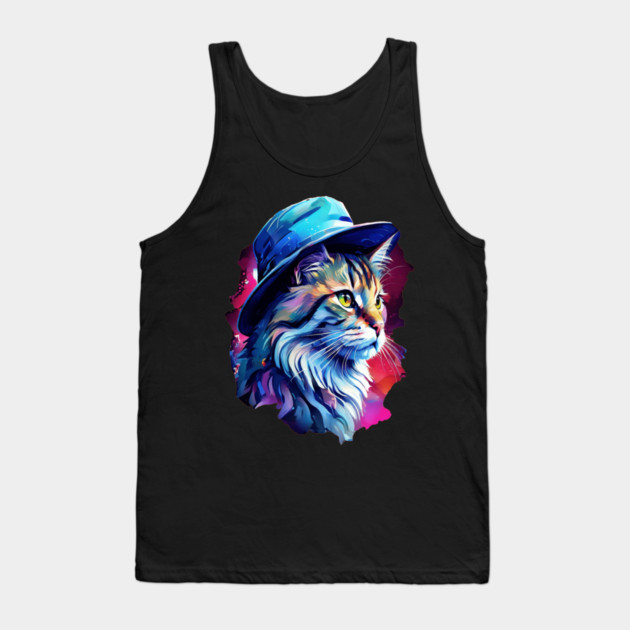 Cat in a hat Tank Top by BirdsnStuff