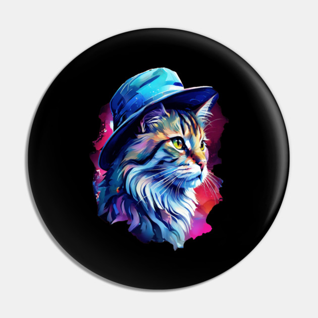Cat in a hat Pin by BirdsnStuff