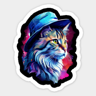 Cat in a hat Sticker