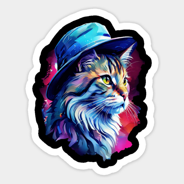Cat in a hat Magnet by BirdsnStuff