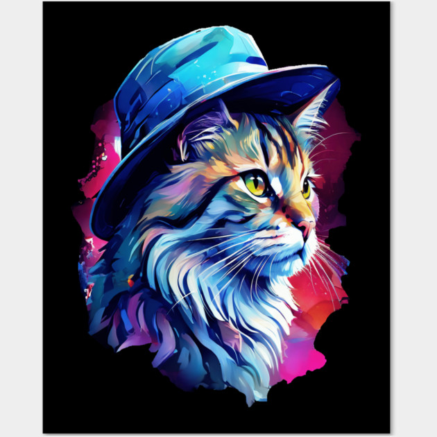 Cat in a hat Wall Art by BirdsnStuff