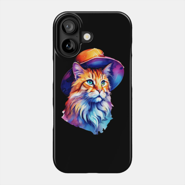 Cat in a hat Phone Case by BirdsnStuff