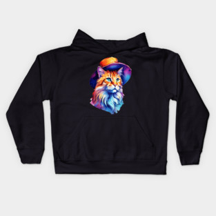 Cat in a hat Kids Hoodie