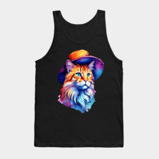 Cat in a hat Tank Top
