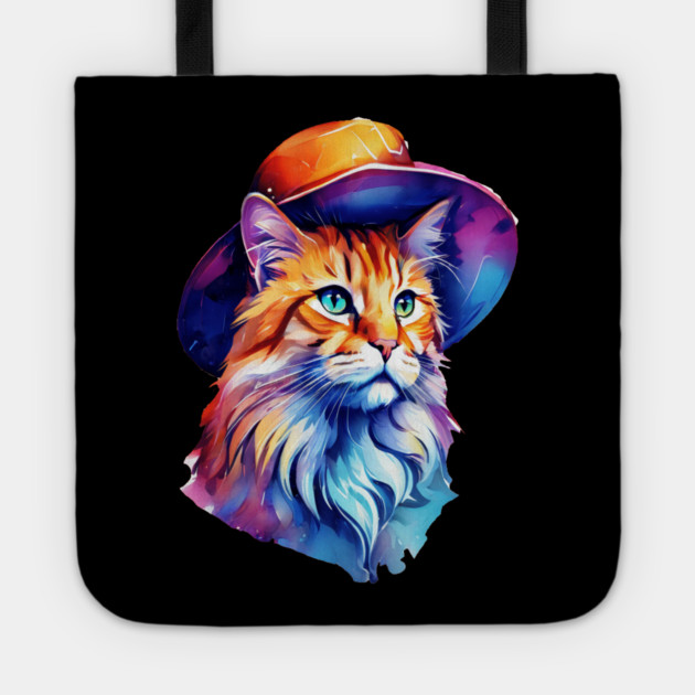 Cat in a hat Tote by BirdsnStuff