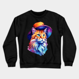 Cat in a hat Crewneck Sweatshirt