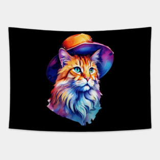 Cat in a hat Tapestry
