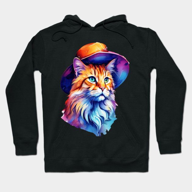 Cat in a hat Hoodie by BirdsnStuff
